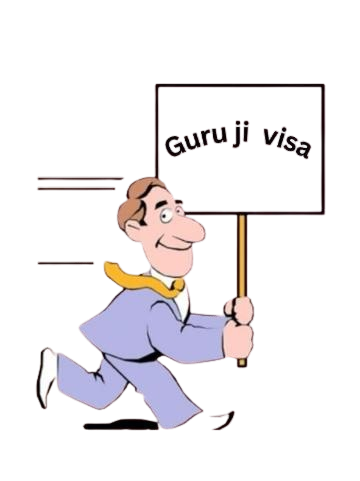 this image as a cartoon image that present of gurujivisa in friendly way